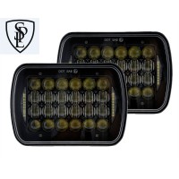 5D Projector ! 5''x7''/7'x'6'' 85W Osram High/Low Beam Led Headlights with DRL for Jeep Wrangler YJ Cherokee XJ H6054 H5054 H6054LL 69822 6052 6053 (Black Pair)