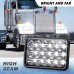 Classic 4X6 Inch Ultra Bright Led headlights for for H4651 H4652 H4656 H4666 H6545 Freightliner Kenworth Peterbilt International Volvo Sterling Western Star Mack(Black 4Pcs)